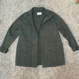 Army Green Button Up Utility Jacket